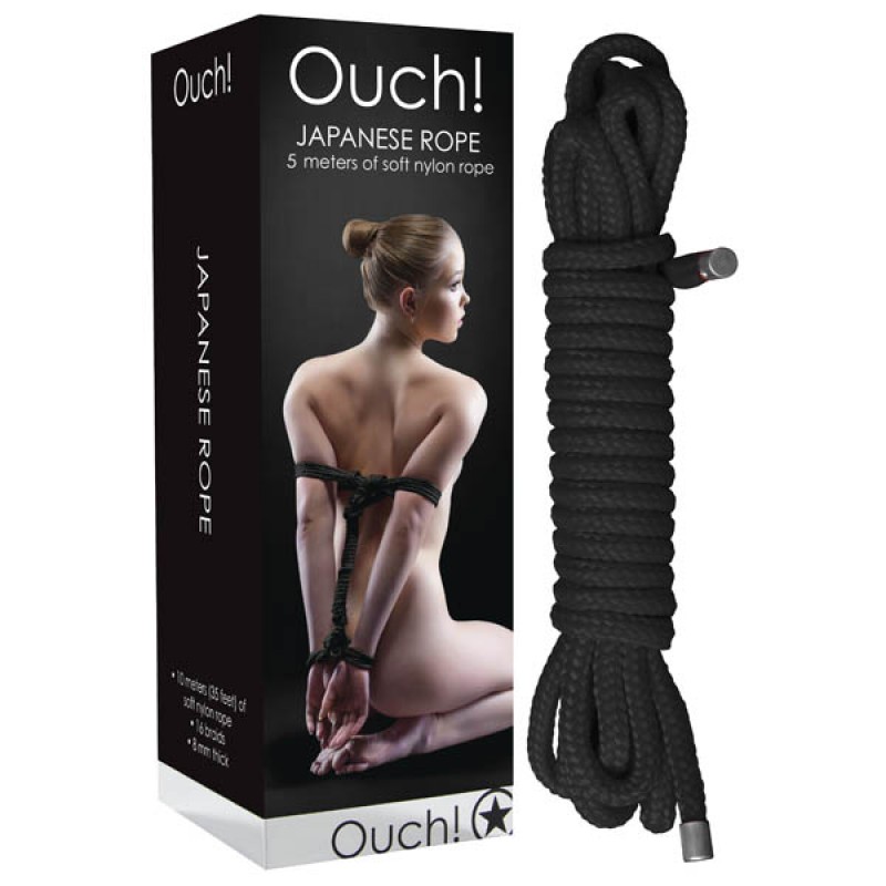 Ouch! Japanese Soft Nylon Rope 5 Metres - Black